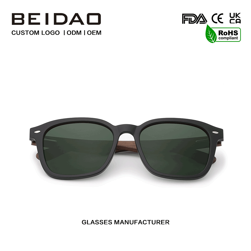 Occhiali da sole polarizzati con montatura TR90 in legno Wlanut alla moda