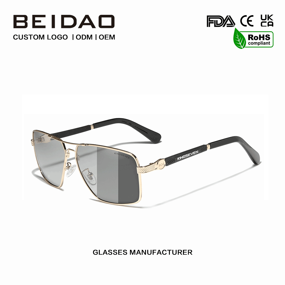 Occhiali da sole con lenti fotocromatiche quadrate di alta qualità per la guida all'aperto