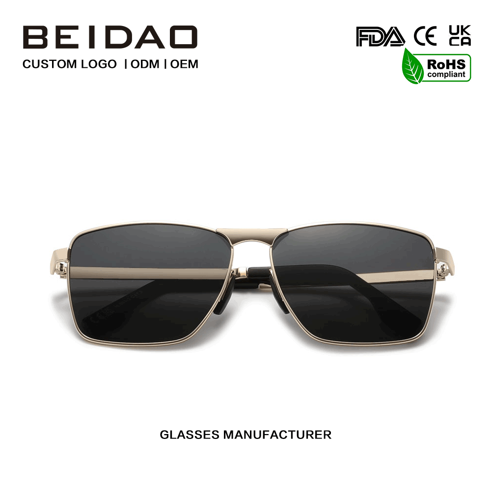 Occhiali da sole di lusso con lenti quadrate UV400 TAC in lega per unisex