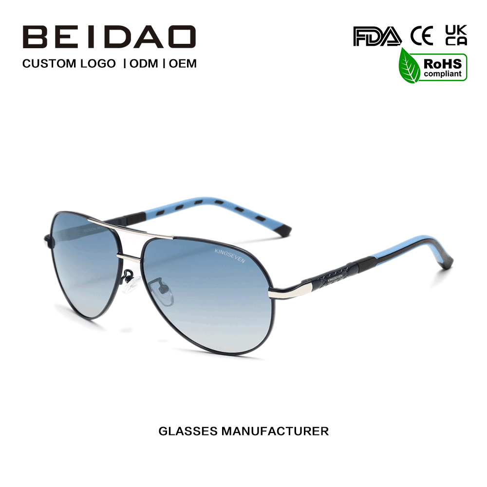 Nuovi occhiali da sole alla moda UV400 con montatura in lega sfumata di design