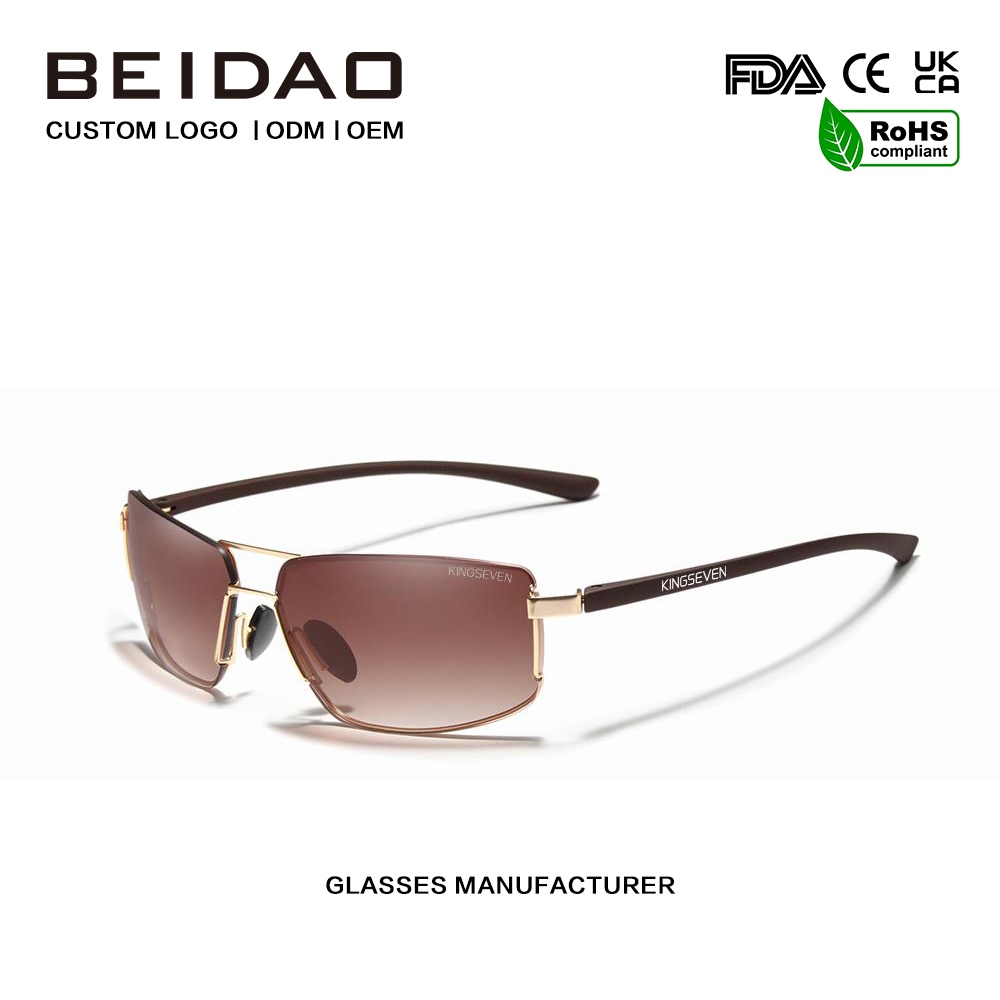 Occhiali da sole polarizzati in alluminio quadrati vintage unisex